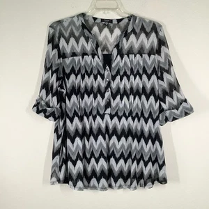 Cocomo Übergröße Kurzarm Bluse bedruckt Netz Oberteil Biesen Freizeit Arbeit 2X - Bild 1 von 10