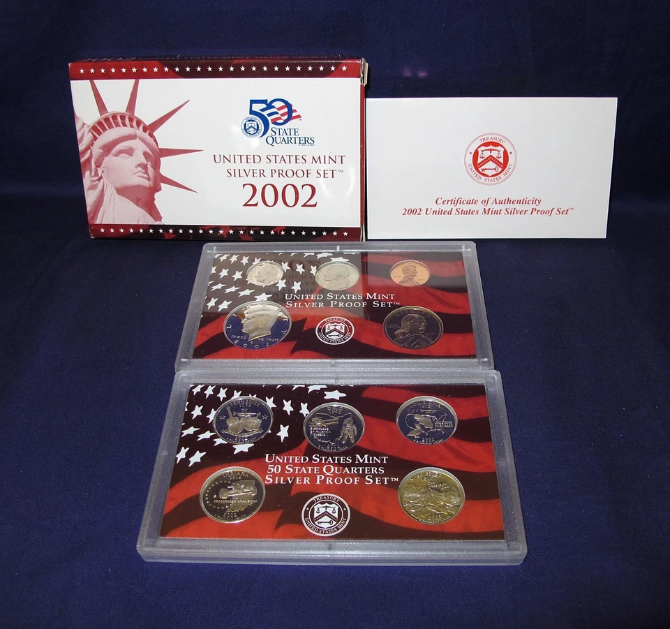 2002-S United States Mint Silver Proof Set 10 Coin Proof Set OGP/COA - Image 1 of 1