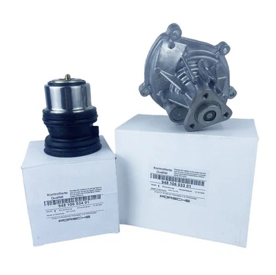Engine Water Pump and Coolant Thermostat For Porsche Cayenne Macan Panamera 4.8L Foto 1 de 4