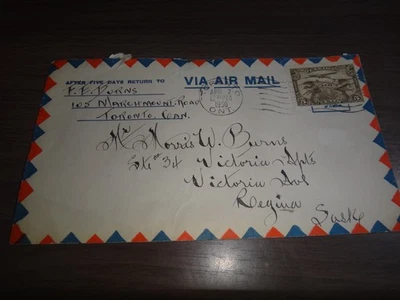 Канадская авиапочта обложка из Торонто в Регину датирована 1930 годом - Изображение 1 из 2