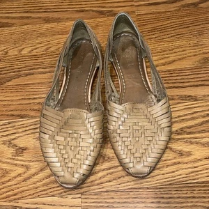 Stori Brown Huaraches Mexican Woven Leather Sandals Size 7.5 - Picture 1 of 9