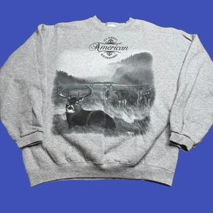 Vintage klassisches American Wilderness Deer Grafik Rundhalsausschnitt Outdoor Sweatshirt Medium - Bild 1 von 7