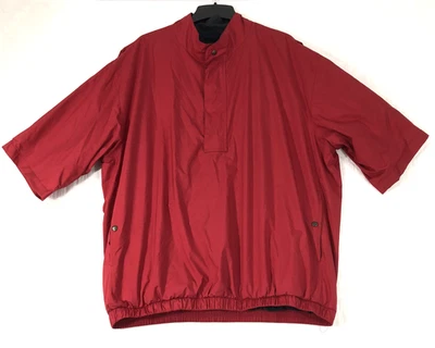 Pullover cortavientos DryJoys by FootJoy para hombre XL rojo negro media manga cremallera golf FJ Foto 1 de 4