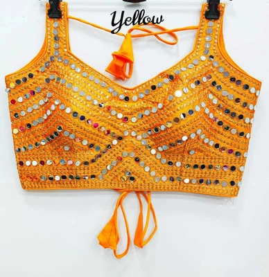 Blusa Sari Preparada Diseñador Sari Choli India Fiesta Ropa Vestido Bollywood Foto 1 de 2