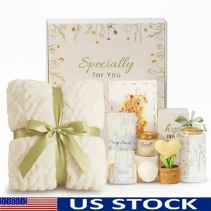 Get Well Soon Geschenkkorb Komfortpaket mit Decke Becher Socken Kerze Seife Neu - Bild 1 von 10