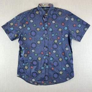 David Smith Shirt Mens Size XL Button Up Classic Fit Paisley Polka Dot Blue - Bild 1 von 10