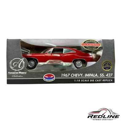 🇺🇸Ertl American Muscle Authentics 1967 Chevy Impala SS427 Red 1:18 B2🇺🇸 - Image 1 of 4