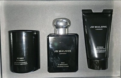 Jo Malone Juego de Regalo Intenso Vela Tonka Colonia y Mirra Colonia Oud & Bergamota 3 Piezas Foto 1 de 4
