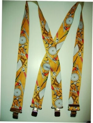 Tirantes de herramientas de carpintero para hombre, estilo X, cuenta con broches de presión, clips. Hecho en Estados Unidos Foto 1 de 3