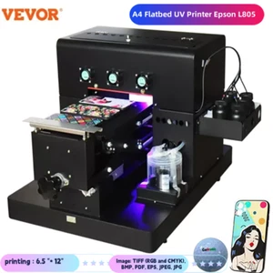VEVOR A4 Flachbett UV Drucker Kleber Etikettendrucker Drucker Epson L805 printer - Bild 1 von 23