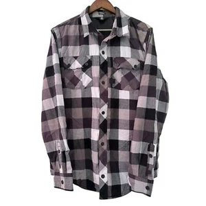 Volcom Plaid Jacket M Men Insulated Water Repellant Outdoor Black Skate Shirt - Picture 1 of 12