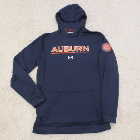 Auburn Tigers Hoodie Mens Medium Tall Blue Pullover Under Armour War Eagle AU Cover
