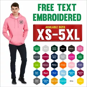 Personalised Custom Embroidered Uneek Deluxe Hooded Sweatshirt Mens Pullover TOP - Picture 1 of 37