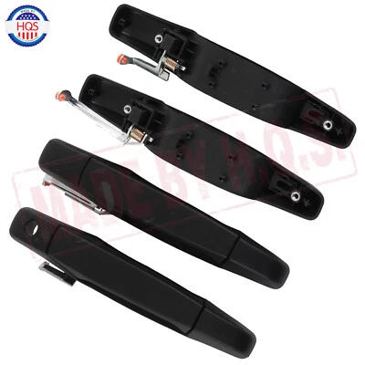 Set of 4 Front & Rear Black Door Handle For 2007-14 Chevy GMC Tahoe Yukon Sierra Foto 1 de 4
