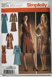 Simplicity Petite Knit Dress Or Top  Size:R5 14,16,18,20,22 Pattern# 4074 - Picture 1 of 2