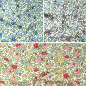 100% Cotton Poplin Fabric Rose & Hubble Colourful Flower Heads Floral - Picture 1 of 4