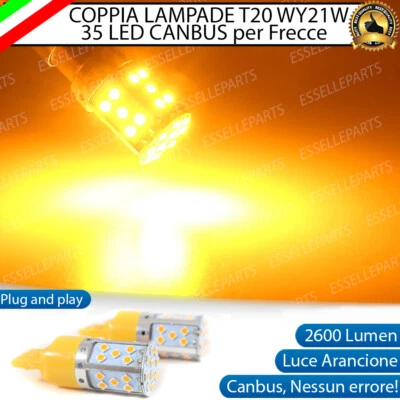 COPPIA LAMPADE T20 WY21W CANBUS LED PER VW POLO AW1 FRECCE ANTERIORI NO AVARIA - Immagine 1 di 4