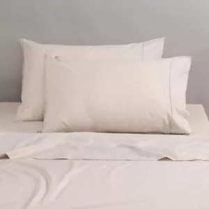 Canningvale Double Classic Vintage Softwash Cotton Sheet Set Oatmeal Melange - Picture 1 of 4