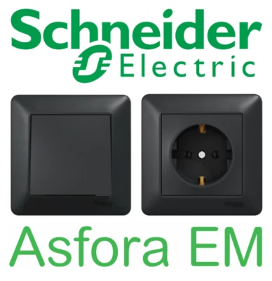 SCHNEIDER ELECTRIC SCHNEIDER ASFORA ANTHRAZIT Steckdose Schalter Taster Dimmer Rahmen SAT TV RJ45