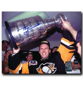 Tom Barrasso Pittsburgh Penguins Autographed Stanley Cup 8x10 Photo - Picture 1 of 1