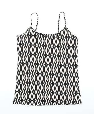 Peacocks Womens Black Cotton Blend Tank Size 14 - Image 1 of 4