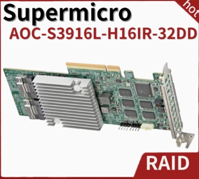 Supermicro AOC-S3916L-H16IR-32DD SAS3916 6Gb/sSAS/SATA RAID controller card - Image 1 of 3