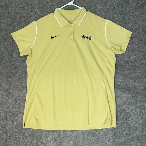 Idaho Vandals Nike Womens Polo Shirt 2XL XXL Gold Black NCAA Football Dri Fit Cover