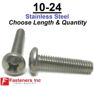 #10-24 Phillips Pan Head Machine Screw Stainless Steel (Choose Length & Quantity - Picture 1 of 7