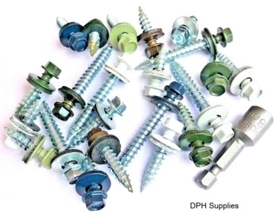 TAPPERMAN TIMBER TEK ROOFING SCREWS BOLTS FIX CORRUGATED SHEET TO TIMBER + FREE HEX BIT