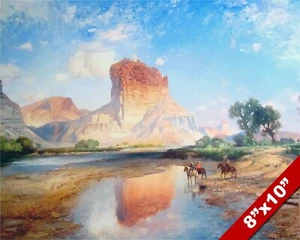 NATIVE AMERICAN INDIANS O’NEIL BUTTE GRAND CANYON PAINTING ART REAL CANVAS PRINT - Picture 1 of 5