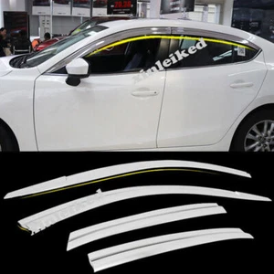 For Mazda 3 Sedan 2014-2018 silver Window Visors Sun Rain Guard Vent Deflectors - Picture 1 of 5