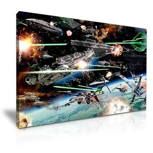 Star Wars Space Fighting Schlacht Leinwand Wandkunst Home Office Deko - Bild 1 von 2
