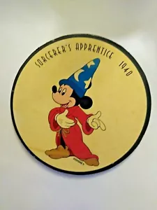 Authentic Orginal Disney Them Park Mickey Sorcerer Apprentice 1940 4" Coaster. - Picture 1 of 3