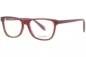 Alexander McQueen AM0248O 004 Eyeglasses Frame Red Full Rim Square Shape 53mm - Picture 1 of 5