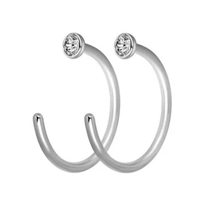 1Pair Single/Double Hoop Nose Ring Surgical Steel Lip Ring Tragus Earrings 20G - Picture 1 of 25
