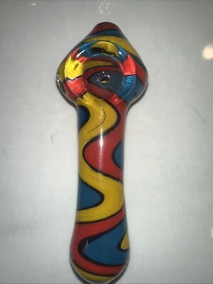 4.5” Cone Shape TOBACCO Smoking Pipe Double Blown Glass Hand Pipes - Image 1 of 4