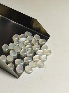 African White Moon Oval Gemstone 6x8mm - Rare to come - Picture 1 of 10