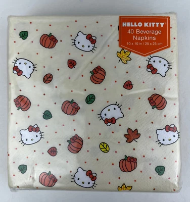 Pack of 40 Hello Kitty Halloween Beverage Paper Napkins - Image 1 of 2