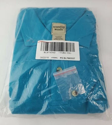 Camiseta polo tejida azul verdoso manga larga Scandia Woods para hombre talla 3XL. Foto 1 de 4