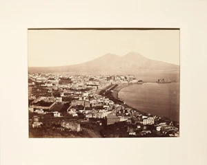 Naples - Mt. Vesuvius, circa 1860-1880; Original, Vintage Albumen Photograph - Picture 1 of 4