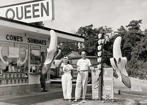 Dairy Queen Diner FOTO Insegna Ristorante Vintage Burger Joint Shakes Gelato, - Foto 1 di 2