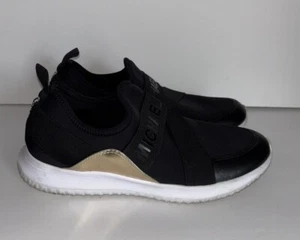 Michael Kors Merlyn Black Slip On Scuba Sneakers Shoes Women’s Size 9.5 9 1/2 - Picture 1 of 7