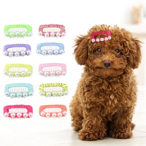 10Pcs Pet Hair Clips Dog Faux Pearl Decoration Hairpins Cat Hair Accessory - Picture 1 of 8