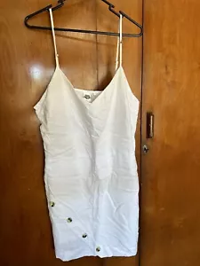 Piping Hot Ladies Size 16 White Dress Short Buttons - Picture 1 of 4