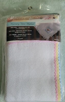 Cross Stitch Nursery Time Baby Afghan 38" x 38" Charles Craft - New in Package - Image 1 of 4