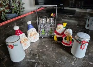 Lote coctelera de sal y pimienta vintage de Navidad coctelera de Santa regalo abuela - Imagen 1 de 8