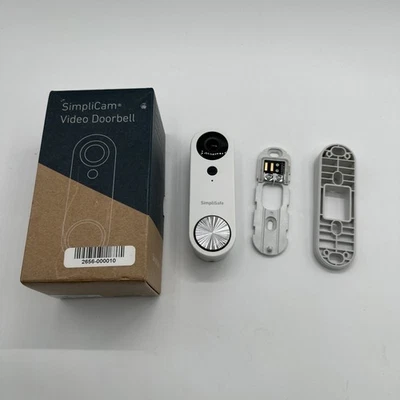 Pre-owned! Great! SimpliSafe Video Doorbell SSD83 SimpliCam & Bracket White - Image 1 of 4