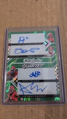 2024 Leaf Eclectic Phillips Jr. Oscar Delp Frazier Evans III Green Auto #5/5 UGA - Image 1 of 2