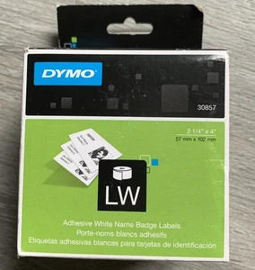 DYMO Selbstklebende Namensschild Etiketten 2-1/4 x 4 Weiß 250/Box 30857 - Bild 1 von 4