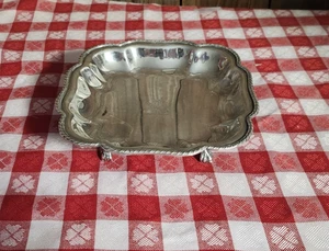 Vintage P.S. Bandeja de baratija plateada con patas de 8"x 8" & Co. - Imagen 1 de 17